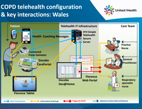 COPD telehealth configuration & key interactions - infographic