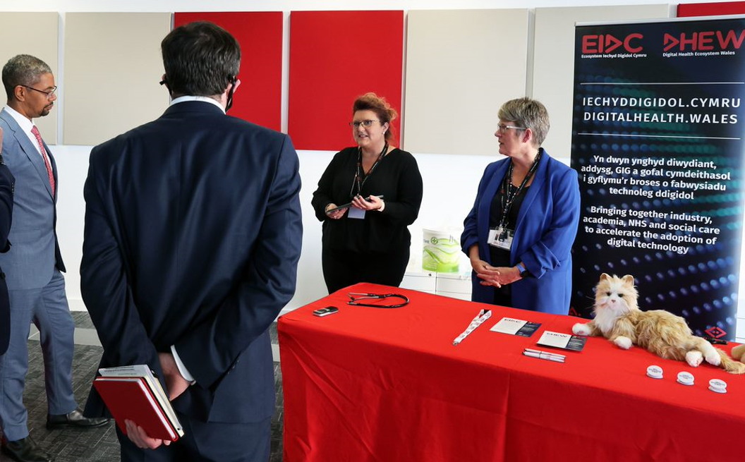 The Ministers meeting Delyth James, DHEW Programme Lead, and Debbie Harvey, Project Lead