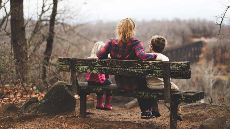 Family on Bench